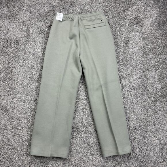 Nike Tech Fleece Wide Leg Pants Straight Leg Stacked Green HJ0695-320 Size M - Picture 6 of 10